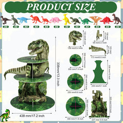 Dinosaur cupcake stand with 24 toppers