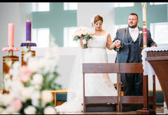 Cross centerpiece with rhinestones on gold plated wedding lasso