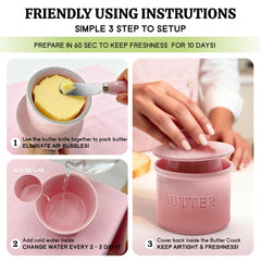 Ceramic butter crock lid with easy grip handle