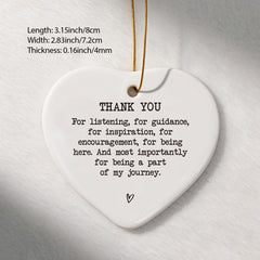 Ceramic Christmas heart ornament with glossy glaze
