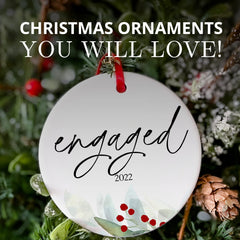 Engagement keepsake ornament ready to hang
