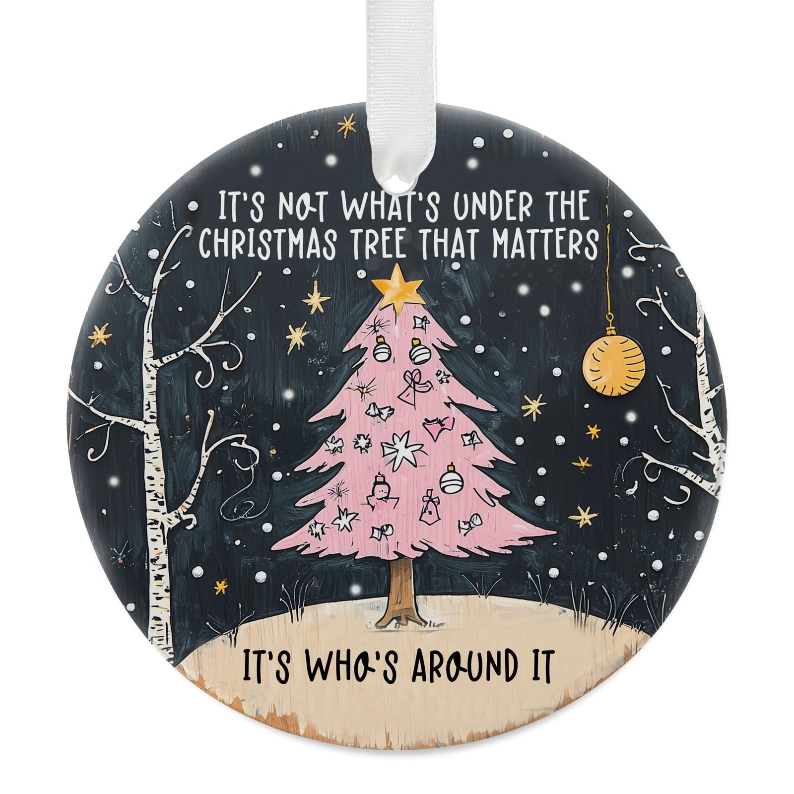 Ceramic Christmas Ornament 3 inch width with double sided print
