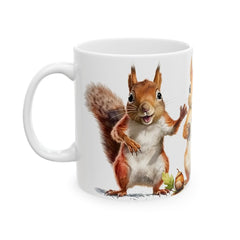 Durable ceramic mug with forest themed design