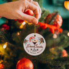 3 inch diameter Ceramic Espresso Martininis Ornament with gold cord