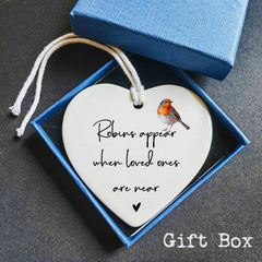 Two hanging strings included for ceramic heart ornament display