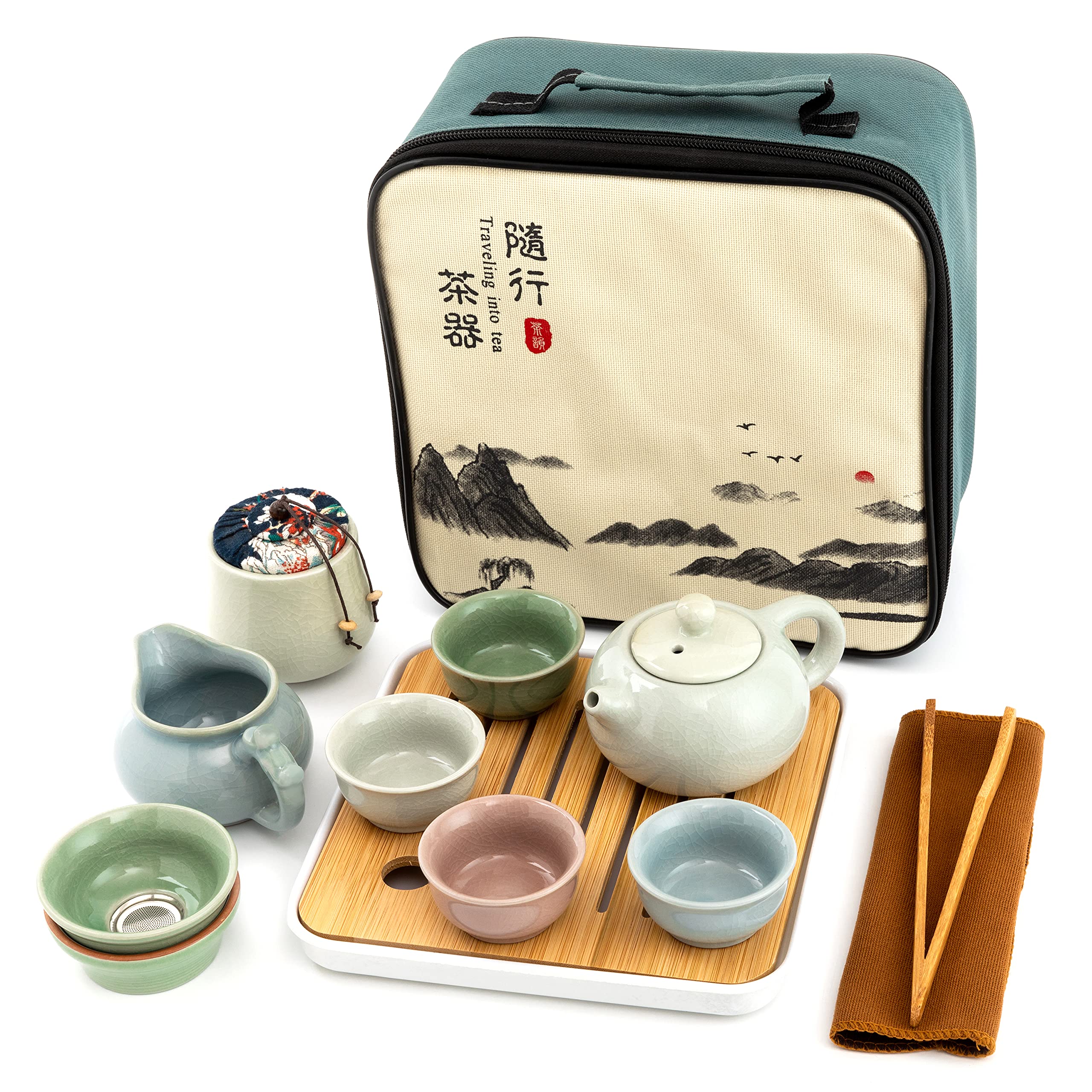 Ceramic Kungfu Tea Sets 12 Piece teapot and four cups