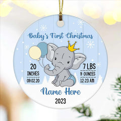 White ceramic ornament circle shape with one side printing