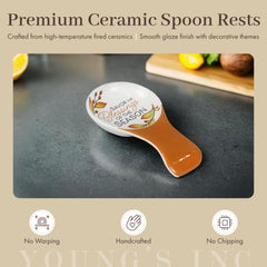 Ceramic spoon rest holder for kitchen counter
