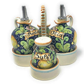 CERAMICHE D'ARTE PARRINI lemon oil vinegar cruets 7.87in