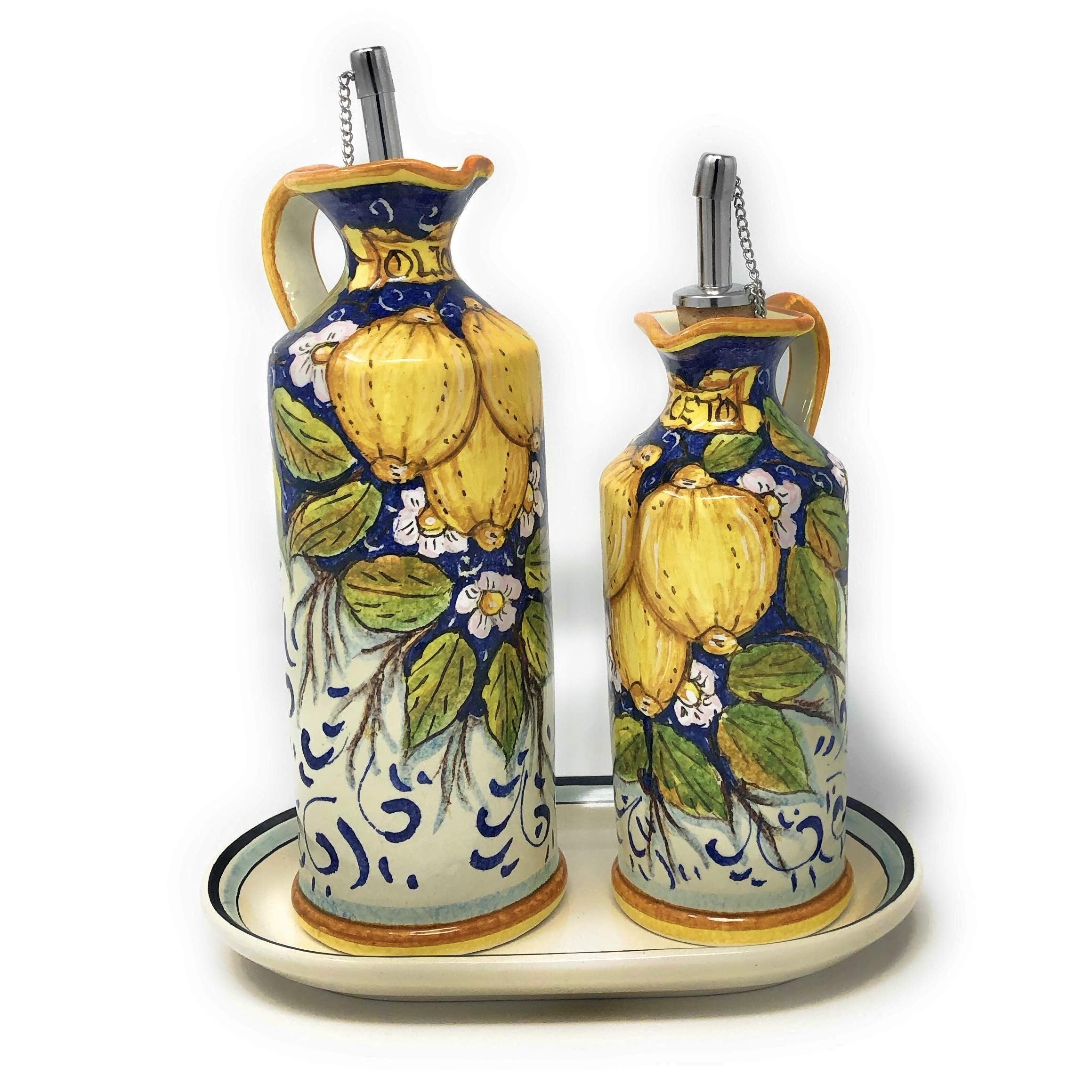 CERAMICHE D'ARTE PARRINI oil cruet with lemons
