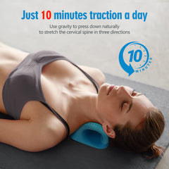 Blue Cervical Traction Pillow close up