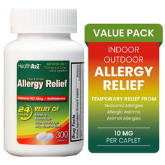 Cetirizine 10mg dye free allergy relief tablets