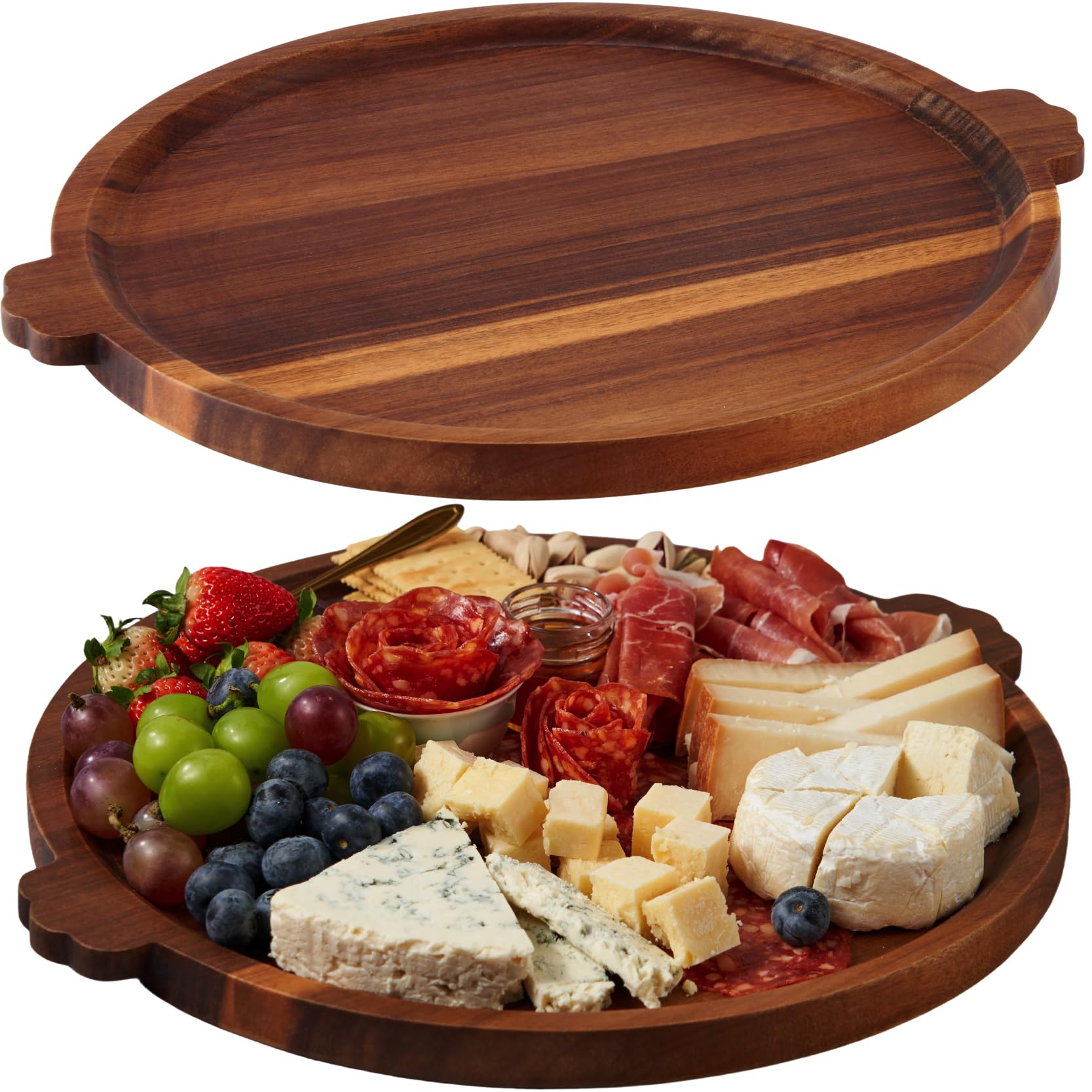 Charcuterie board made from solid acacia wood