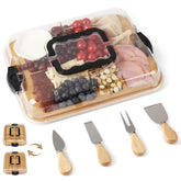 Charcuterie Board Set with bamboo surface and lid