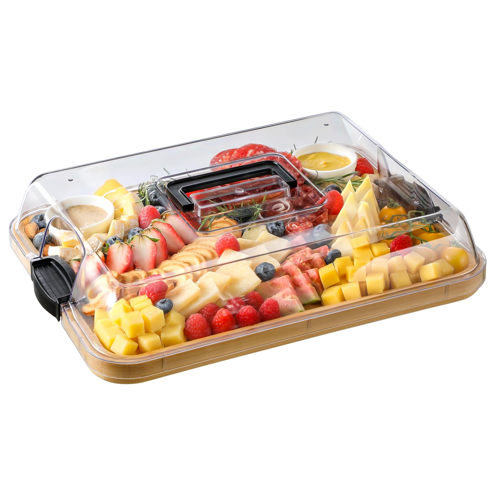 Charcuterie board with lid bamboo 16x11 inches