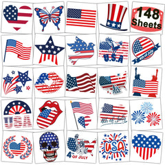 CHARLENT fourth of july temporary tattoos 148 sheets