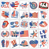 CHARLENT Glitter 4th of July Temporary Tattoos 74 sheets