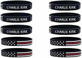 Charlie Kirk A True Patriot Pray Justice wristbands 10 pack silicone wristbands for men and women