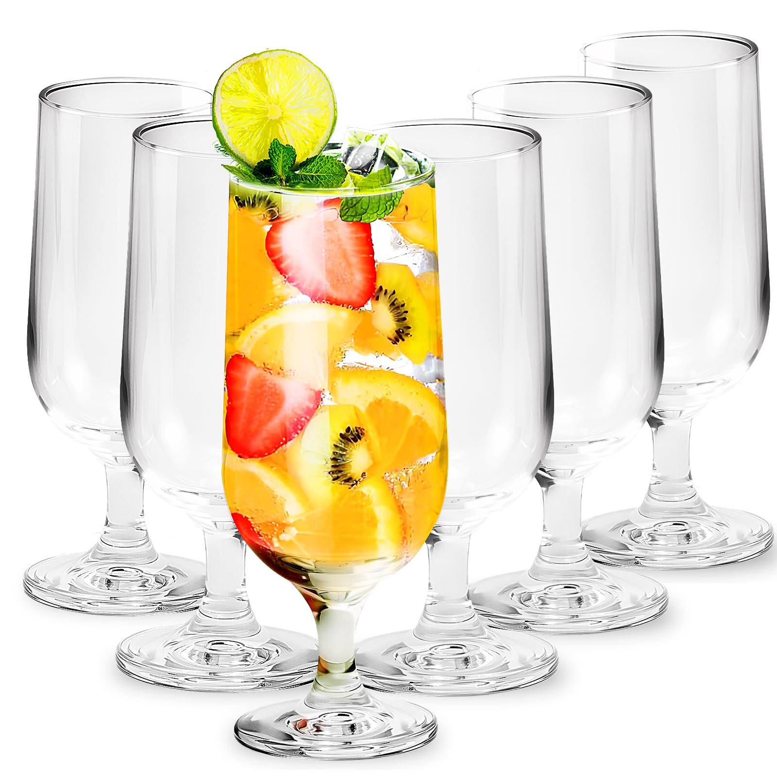 Cheardia hurricane glass 6-pack front view