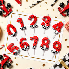 Racing car themed birthday candles for boys and girls