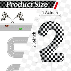 Black and white checkered number 2 candle close up