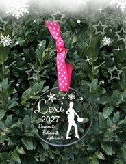 Personalized cheer ornament with name year quote