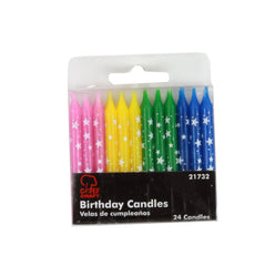Assorted pink yellow green blue candles 2.5 inches tall for Chef Craft Classic Star Birthday Candles image 2