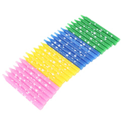 Chef Craft Classic Star Birthday Candles 24 piece set pink yellow green blue image 1