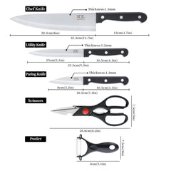 chef knife 8 inch blade from 5 Pieces Kitchen knife Set