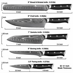 8 inch chef knife from Damascus set