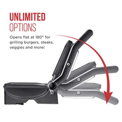 Renewed Chefman panini press open to 180 degrees