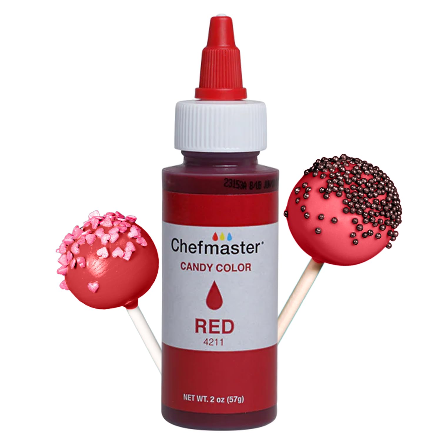 Chefmaster Red Candy Color 2 oz bottle for decorating chocolate