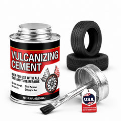 Chemical Vulcanizing Cement 8.5 FL.Oz tire repair cement product with brush top can