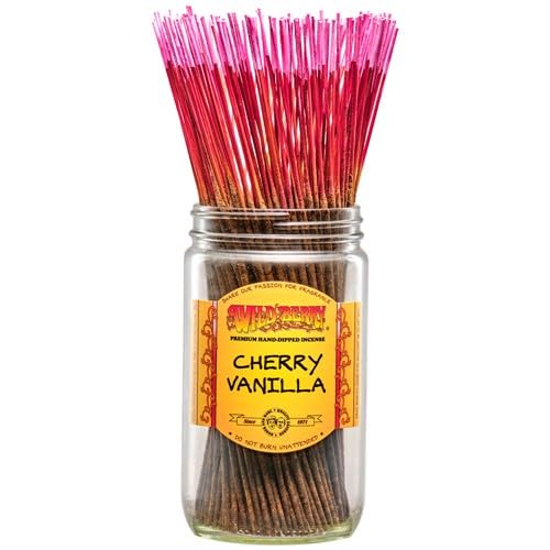 Cherry Vanilla Wildberry Incense Sticks 12 sticks red base pink accents