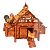 Chicken Christmas Ornaments packaging with story card