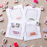 Chicplaid 4pc embroidered mahjong napkins 6x6 inches