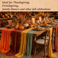 Chicplaid orange cheesecloth table runner 35x120