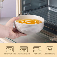 White porcelain CHILDIKE bowls with glossy interior
