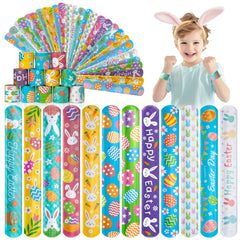 Childom 36 piece Easter slap bracelet bulk pack