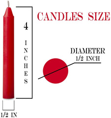 Chime Decorations red taper candles 4 inch length 0.5 inch diameter