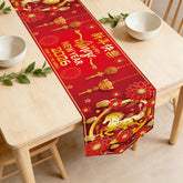 Chinese New Year table runner 72x13 inch red and gold