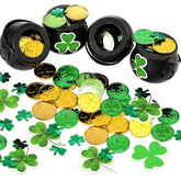 Chivao four piece St Patrick's mini plastic black cauldron