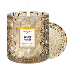 Chloefu LAN Amber Candles 8.1oz candle in glass cup