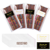Chocolate Bar Wrappers with Stickers 200pcs set includes bags and stickers