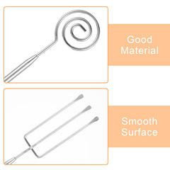 Three-piece chocolate dipping tool set with spiral fork
