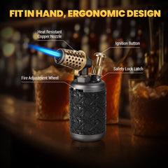 Windproof CHOICEDC torch lighter body made of zinc alloy and plastic