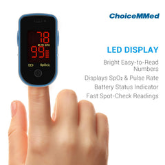 CHOICEMMed SPO2 monitor showing SpO2 and pulse rate