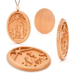 Christian Christmas ornaments wooden decor for holiday display