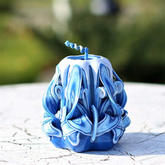 Christmas Candles blue carved candle for holiday tables