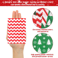 Christmas theme candy wrappers six styles design